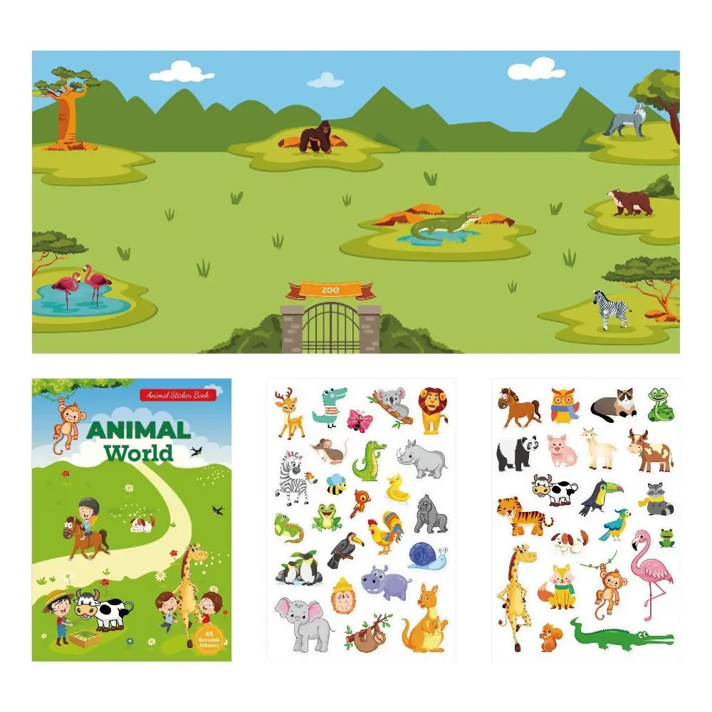 Paper Children Scene Sticker Book Educational Toys Montessori DIY Paste Material Kit Handmade Reusable Animals Sticker Book
Paper Children Scene Sticker Book Educational Toys Montessori DIY Paste Material Kit Handmade Reusable Animals Sticker Book