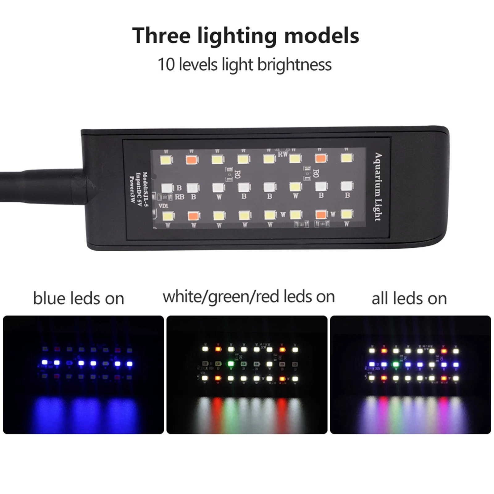 4.8W Aquarium Led Light Ultra Bright Clip-On Lighting Lamp 24 LED Aquatic Freshwater Aquarium Lamps RGB Small Clip Light
4.8W Aquarium Led Light Ultra Bright Clip-On Lighting Lamp 24 LED Aquatic Freshwater Aquarium Lamps RGB Small Clip Light