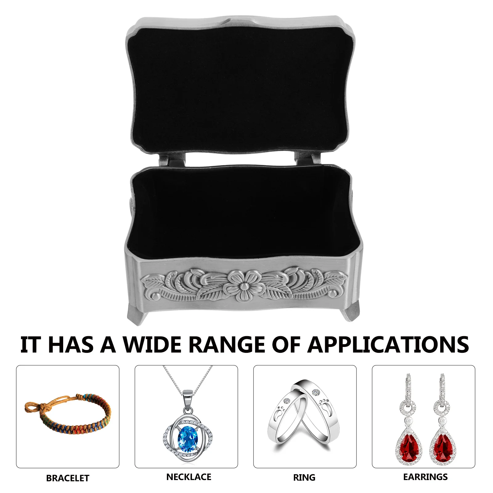 1pc Jewelry Storage Box Vintage Metal Carved Design Durable Silver Tone Retro Container For Earrings Rings Small Parts Organizer
1pc Jewelry Storage Box Vintage Metal Carved Design Durable Silver Tone Retro Container For Earrings Rings Small Parts Organizer