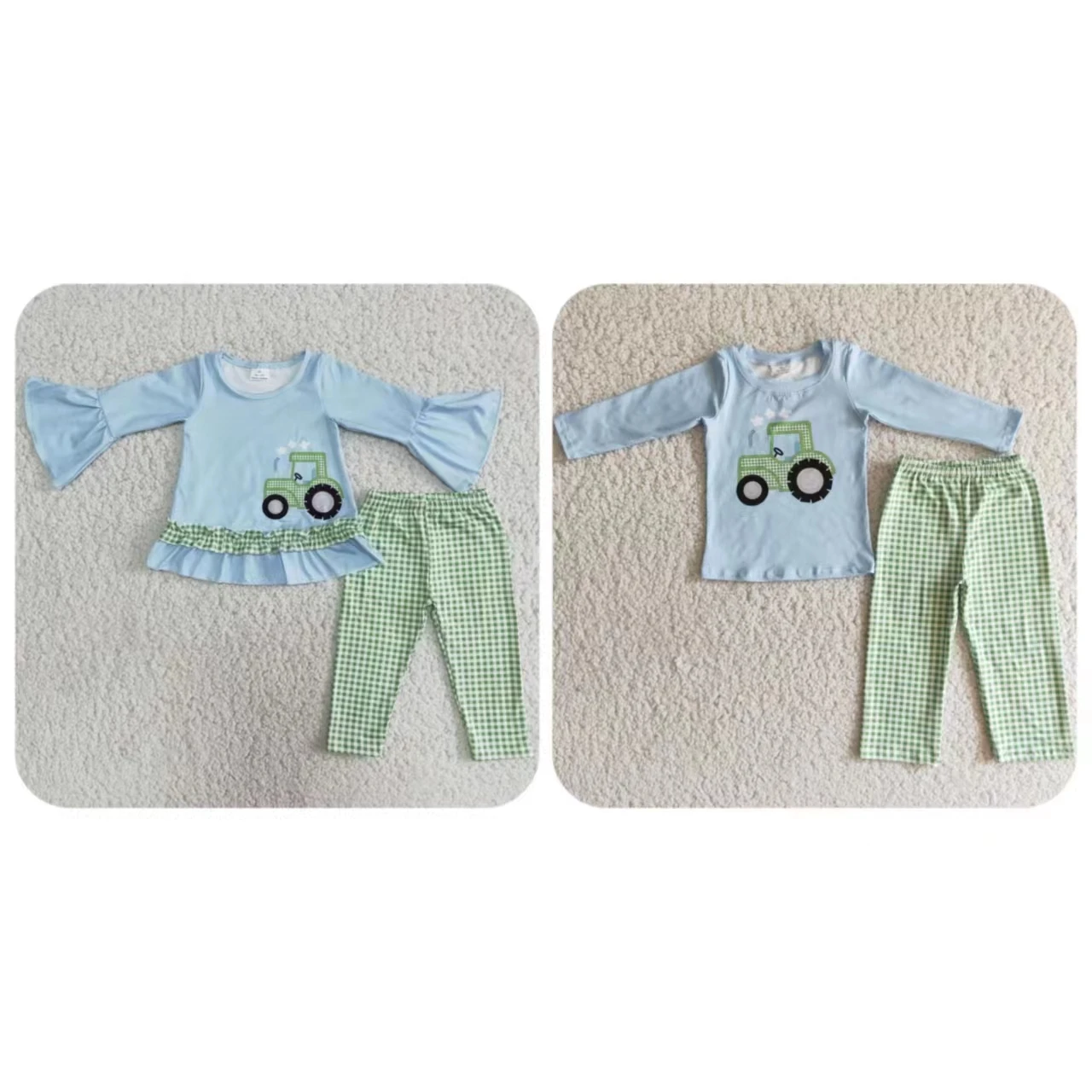 Children Long Sleeves Tractor Shirt Green Plaid Pants Sleepwear Kids Outfit Toddler Pajamas Matching Baby Boy Girl Nightwear Set
Children Long Sleeves Tractor Shirt Green Plaid Pants Sleepwear Kids Outfit Toddler Pajamas Matching Baby Boy Girl Nightwear Set