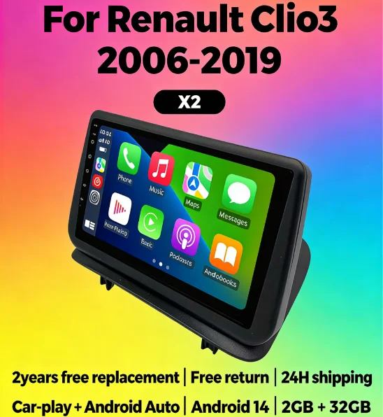 For Renault Clio3 2006-2019 Wireless CarPlay Android Auto Head Unit 2Din Car Radio Stereo GPS Navi Car multimedia player display
For Renault Clio3 2006-2019 Wireless CarPlay Android Auto Head Unit 2Din Car Radio Stereo GPS Navi Car multimedia player display