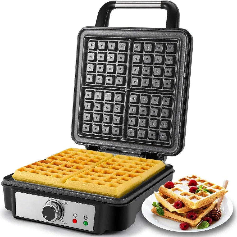 Belgian Waffle Maker, 4-Slice Non-Stick Square Waffle Maker, Anti-Overflow Waffle Iron with Browning Knob, Indicator Lights
Belgian Waffle Maker, 4-Slice Non-Stick Square Waffle Maker, Anti-Overflow Waffle Iron with Browning Knob, Indicator Lights