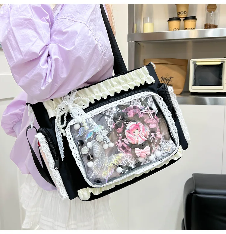 Y2k New Sweet Ita Shoulder Bag Lolita Girl Transparent Crossbody Bag Women Large Capacity Lace Tote Bag Cute DIY Display Handbag
Y2k New Sweet Ita Shoulder Bag Lolita Girl Transparent Crossbody Bag Women Large Capacity Lace Tote Bag Cute DIY Display Handbag
