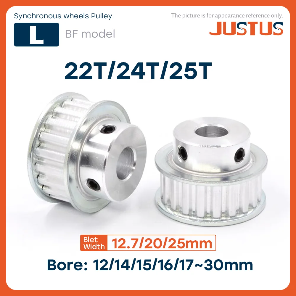 L Type Synchronous Pulley 22T/24T/25Teeth Bore 8~30mm Teeth Pitch 9.525 mm Slot Width 14/21/27 mm For 12.7/20/25mm L Timing Belt
L Type Synchronous Pulley 22T/24T/25Teeth Bore 8~30mm Teeth Pitch 9.525 mm Slot Width 14/21/27 mm For 12.7/20/25mm L Timing Belt