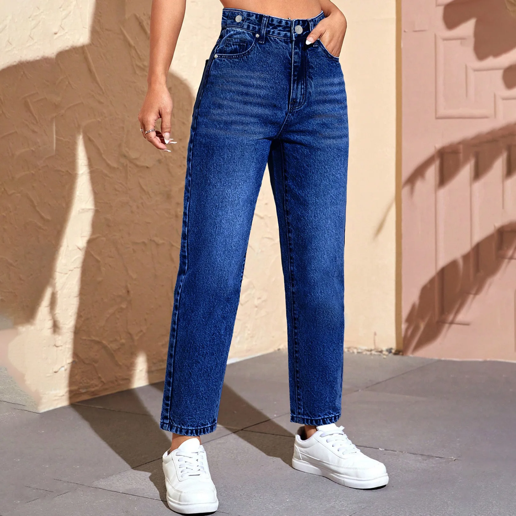 Women's Loose Casual Harem Jeans Lantern Shape Design Cotton Denim Low Waist Straight Leg Pants Button Detail Comfortable Fit
Women's Loose Casual Harem Jeans Lantern Shape Design Cotton Denim Low Waist Straight Leg Pants Button Detail Comfortable Fit
