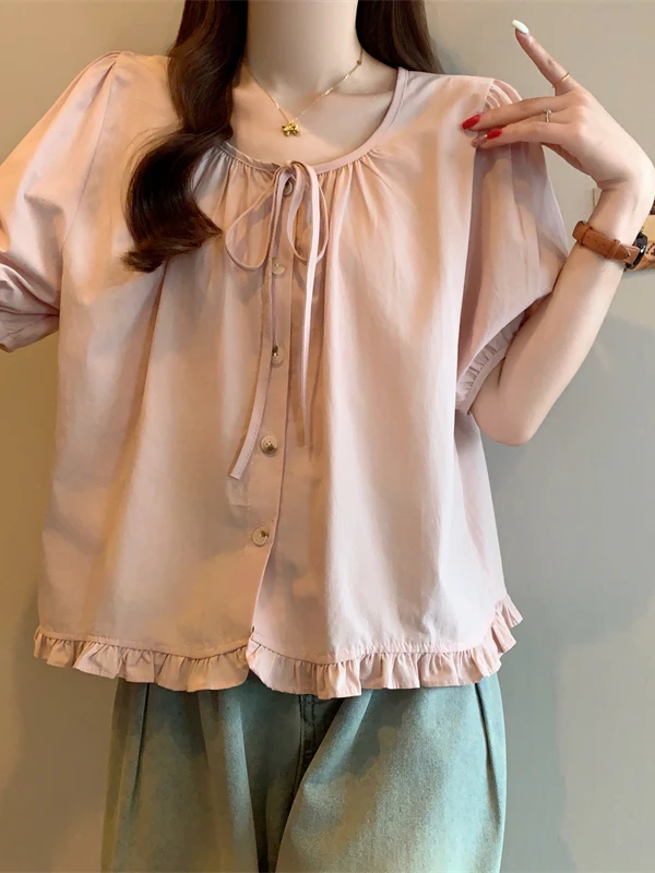 Свободный женский летний топ irt с цветочной кружевной отделкой Bubble Sve ort Sve Sweet Sle Cotton 00% корейский топ
Свободный женский летний топ irt с цветочной кружевной отделкой Bubble Sve ort Sve Sweet Sle Cotton 00% корейский топ