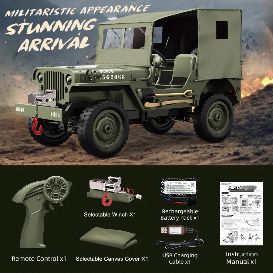 JJRC C8815 Радиоуправляемый автомобиль 1:10 JEEP WILLYS MB 2.4G 4WD RTR Гусеничный альпинистский вес Военный грузовик Внедорожник Игрушка для взрослых Подарок для детей
JJRC C8815 Радиоуправляемый автомобиль 1:10 JEEP WILLYS MB 2.4G 4WD RTR Гусеничный альпинистский вес Военный грузовик Внедорожник Игрушка для взрослых Подарок для детей