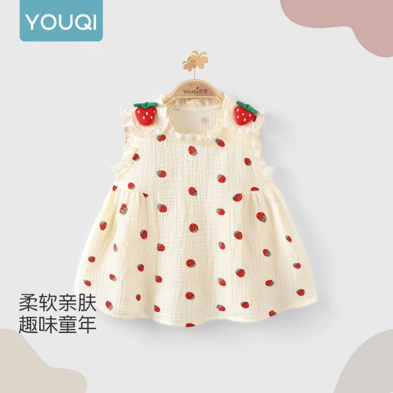 Youqi Girls' Dress New Summer Strawberry Princess Dress for Babies, Infant Vest Dress, Children's Strap Dress
Youqi Girls' Dress New Summer Strawberry Princess Dress for Babies, Infant Vest Dress, Children's Strap Dress