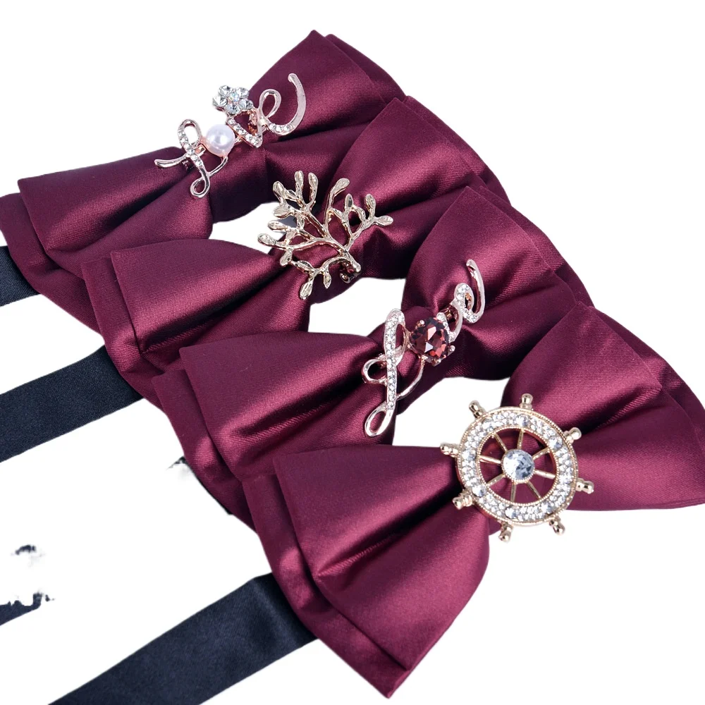 Bow tie men's formal business burgundy single pigment color ribbon diamond double flat head groom wedding festive new
Bow tie men's formal business burgundy single pigment color ribbon diamond double flat head groom wedding festive new