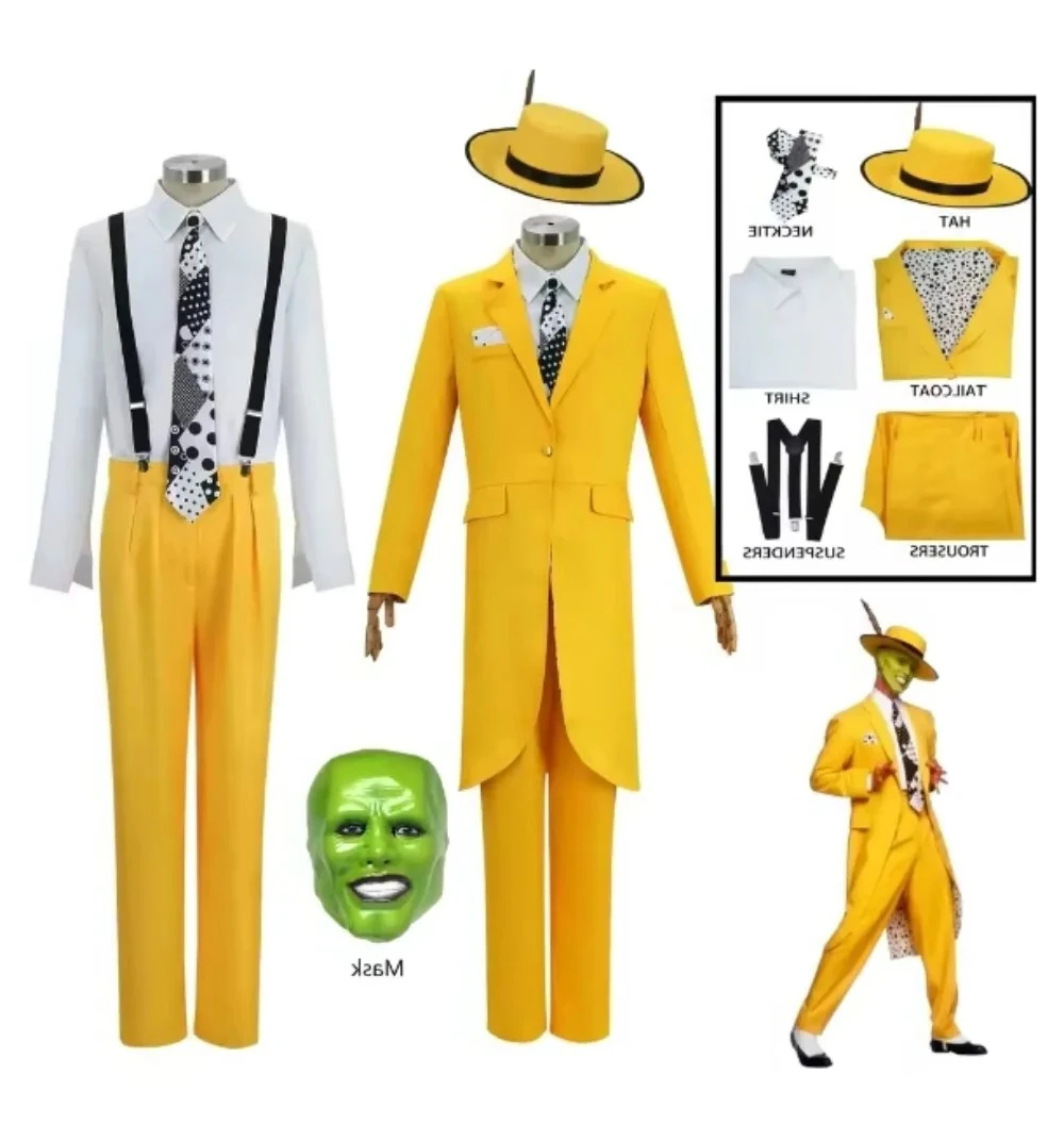 Jim Carry Uniform Halloween Men Cosplay Clothing The Mask Yellow Suit Cosplay Costumes Movie La máscara
Jim Carry Uniform Halloween Men Cosplay Clothing The Mask Yellow Suit Cosplay Costumes Movie La máscara