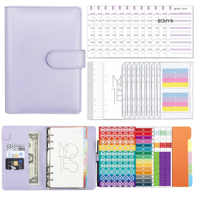 Macaroon A6 85pcs/set Budget Binder Planner Pu Leather Envelopes Cash Saving Notebook
Macaroon A6 85pcs/set Budget Binder Planner Pu Leather Envelopes Cash Saving Notebook