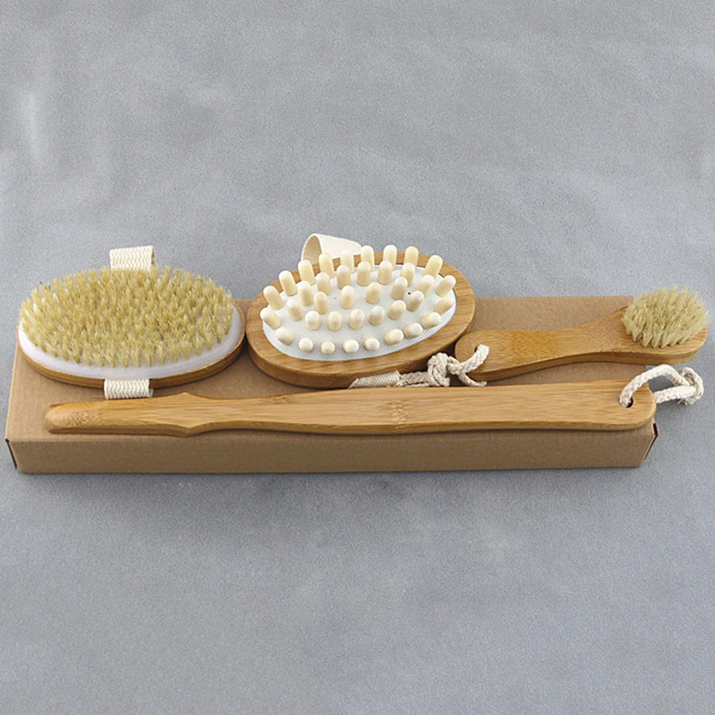 4pcs Bath Set Long Handle Natural Bristle Brush for Shower Body Scrubber Soft Skin Exfoliator Back Spa Sturdy Lightweight Feet
4pcs Bath Set Long Handle Natural Bristle Brush for Shower Body Scrubber Soft Skin Exfoliator Back Spa Sturdy Lightweight Feet