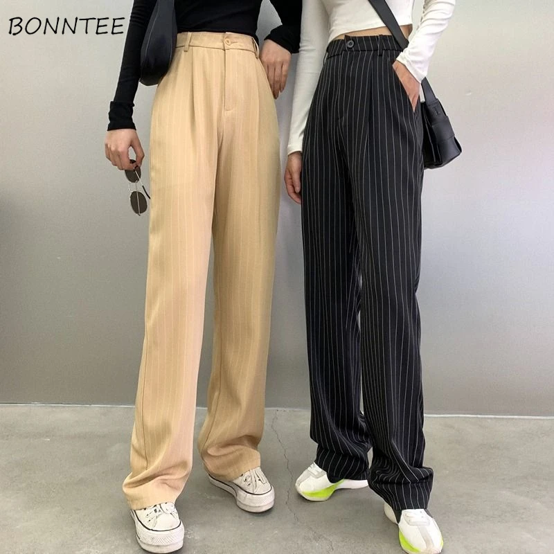 Pants Women All-match Simple Striped Autumn Comfortable Loose Retro Design Korean Style Casual Fashion Elegant High Waist New
Pants Women All-match Simple Striped Autumn Comfortable Loose Retro Design Korean Style Casual Fashion Elegant High Waist New