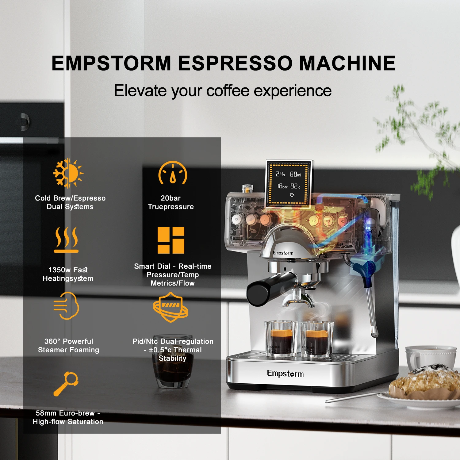 For CB2 Semi-Automatic Espresso Coffee Maker Electric Cold Brew Coffee Machine US Local Stock for Household
For CB2 Semi-Automatic Espresso Coffee Maker Electric Cold Brew Coffee Machine US Local Stock for Household