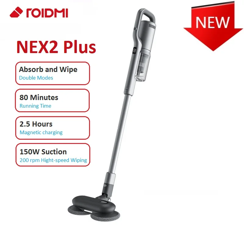 ROIDMI Wireless Handheld Vacuum Cleaner NEX2 Plus 150W 26.5K Pa Integrated Strong Suction and Rubbing 200rpm High-speed Wiping
ROIDMI Wireless Handheld Vacuum Cleaner NEX2 Plus 150W 26.5K Pa Integrated Strong Suction and Rubbing 200rpm High-speed Wiping
