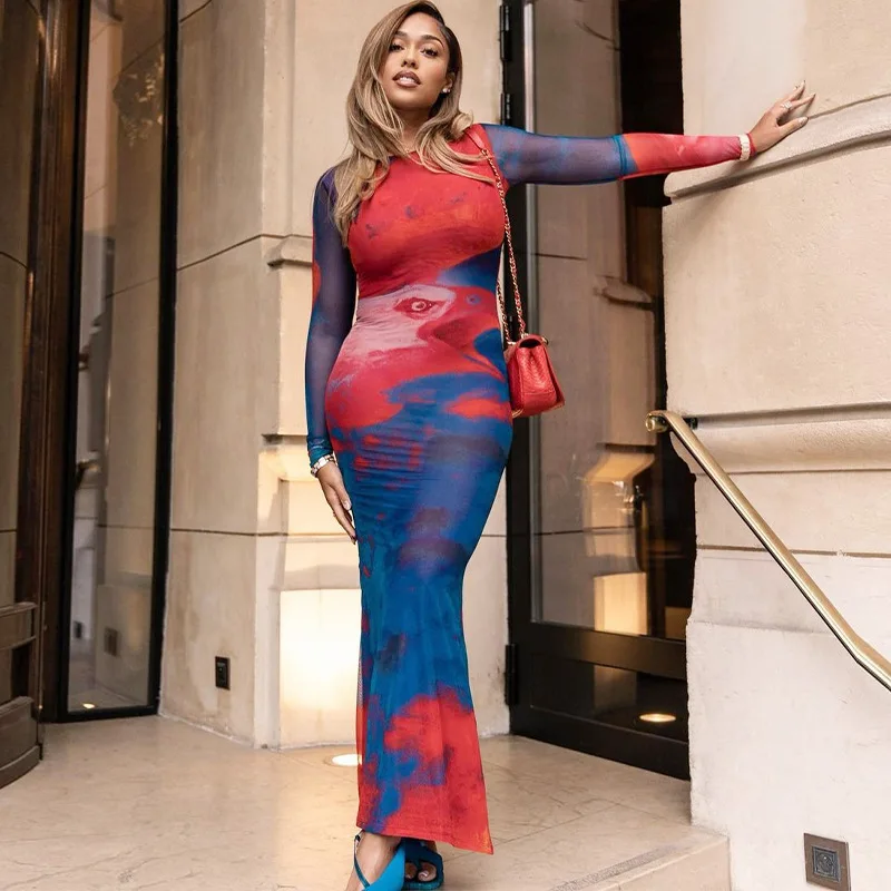 Mesh Tie Dye Long Sleeve Sexy See Through Sheer Slim Maxi Prom Dress 2023 Fall Women Streetwear Vacation Goth Clothes
Mesh Tie Dye Long Sleeve Sexy See Through Sheer Slim Maxi Prom Dress 2023 Fall Women Streetwear Vacation Goth Clothes