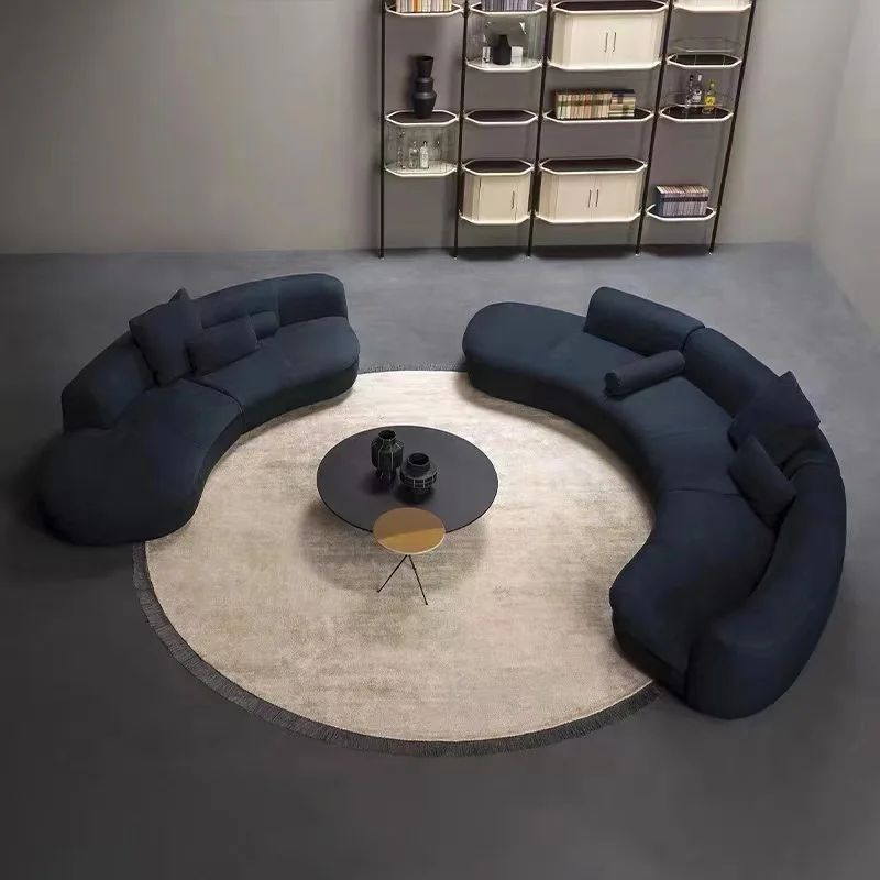 Italian light luxury moon sofa blue minimalist reception special-shaped corner arc three-person combination
Italian light luxury moon sofa blue minimalist reception special-shaped corner arc three-person combination
