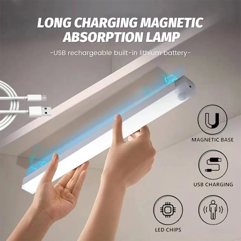 PIR Motion Sensor LED Under Cabinet Lamp Dimmable Rechargeable Night Light Stairs Closet Room Aisle Tube Bar Detector Bulb
PIR Motion Sensor LED Under Cabinet Lamp Dimmable Rechargeable Night Light Stairs Closet Room Aisle Tube Bar Detector Bulb