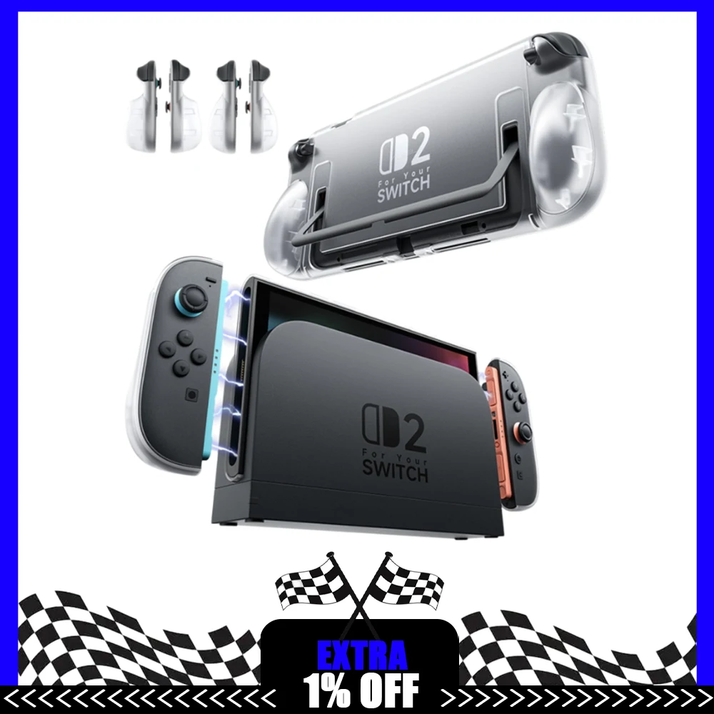 Jsaux Split Protective Case Grip For Switch 2 NS2 Case Shockproof Two Types Of Handle Grips Transperant Case For Ns2 Console
Jsaux Split Protective Case Grip For Switch 2 NS2 Case Shockproof Two Types Of Handle Grips Transperant Case For Ns2 Console
