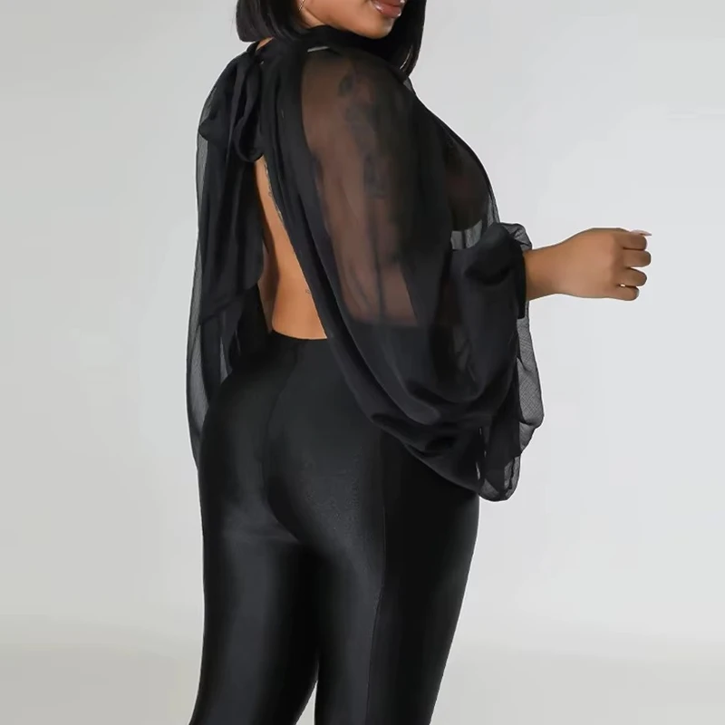 Женская полупрозрачная накидка-шаль из кружевного шифона с рукавами-фонариками, блузка-пончо из сетки, топ с разрезом спереди, болеро-накидка
Женская полупрозрачная накидка-шаль из кружевного шифона с рукавами-фонариками, блузка-пончо из сетки, топ с разрезом спереди, болеро-накидка