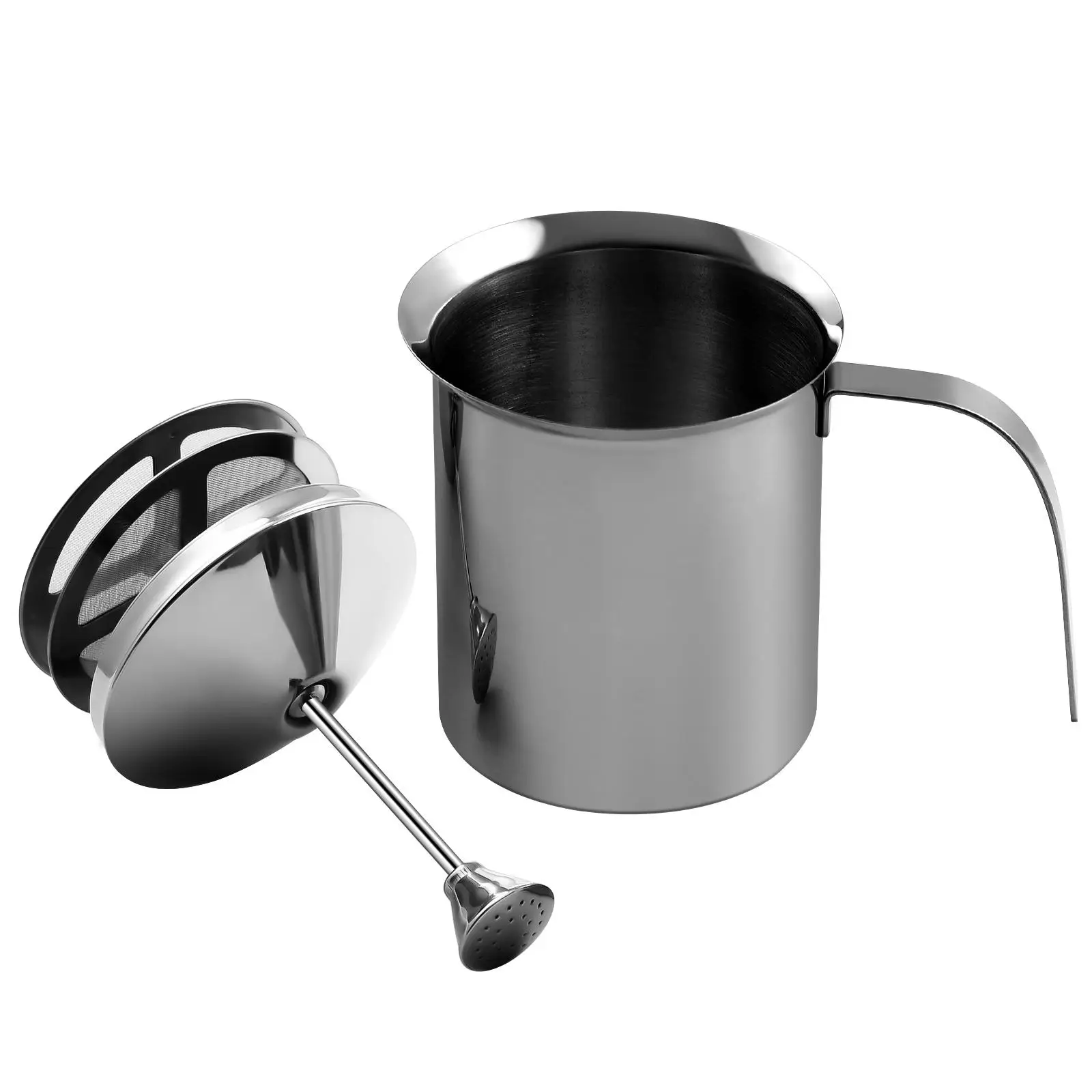Manual Stainless Steel Milk Frother Frothing Pitcher Semi-automatic Coffee Foamer
Manual Stainless Steel Milk Frother Frothing Pitcher Semi-automatic Coffee Foamer