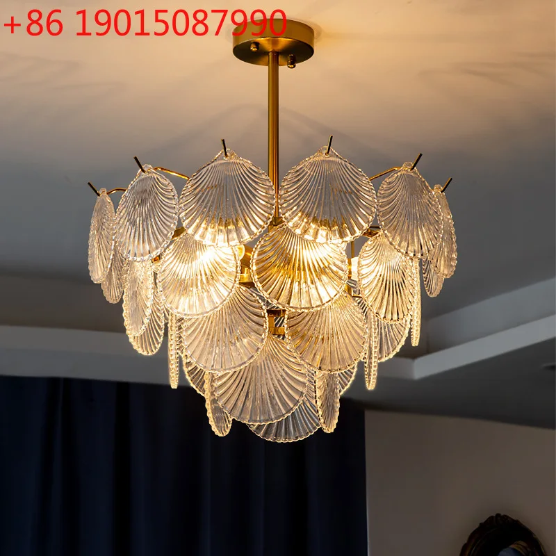 Italian light luxury chandelier retro living room bedroom leaf shell glass design dining room lamp
Italian light luxury chandelier retro living room bedroom leaf shell glass design dining room lamp