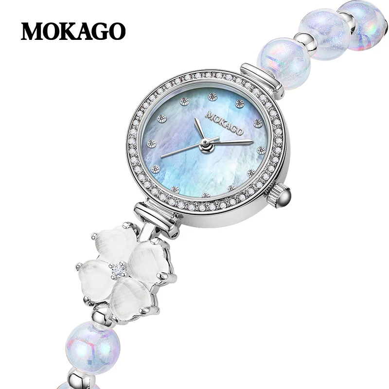 MOKAGO 8139, элегантный браслет с жемчугом и бриллиантами, часы в форме ракушки, часы с цепочкой, изысканные женские кварцевые часы
MOKAGO 8139, элегантный браслет с жемчугом и бриллиантами, часы в форме ракушки, часы с цепочкой, изысканные женские кварцевые часы