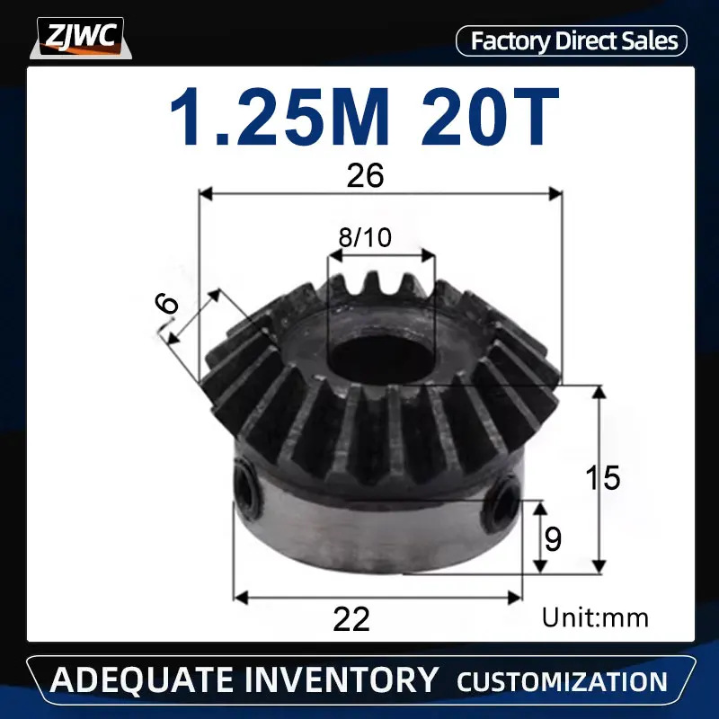1pc 1.25 Modulus 20 Teeth 1.25M 20T Bevel Gear Inner Hole 8mm 10mm Metal Gears For Model Car Modification DIY
1pc 1.25 Modulus 20 Teeth 1.25M 20T Bevel Gear Inner Hole 8mm 10mm Metal Gears For Model Car Modification DIY