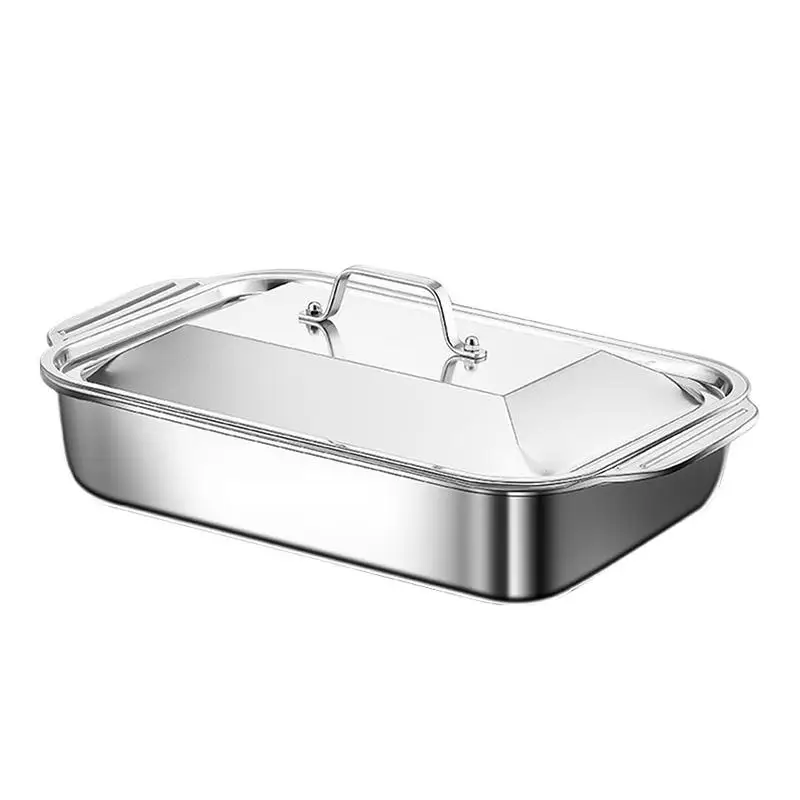 【HM】Stainless Steel Baking Pan With Lids Deep Dish For Fish/Pasta/Grilling Oven & Dishwasher Safe Cookware
【HM】Stainless Steel Baking Pan With Lids Deep Dish For Fish/Pasta/Grilling Oven & Dishwasher Safe Cookware