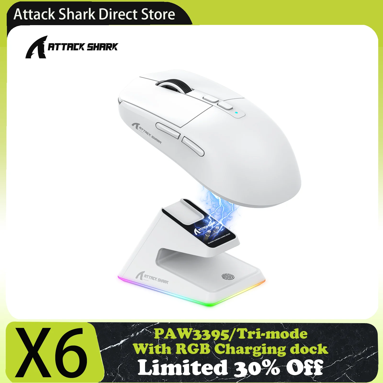 Трехрежимная игровая мышь Attack Shark X6 с магнитной зарядной док-станцией, PixArt PAW3395 датчик, 26K DPI, 49g Ультралегкая, для ПК/Mac
Трехрежимная игровая мышь Attack Shark X6 с магнитной зарядной док-станцией, PixArt PAW3395 датчик, 26K DPI, 49g Ультралегкая, для ПК/Mac