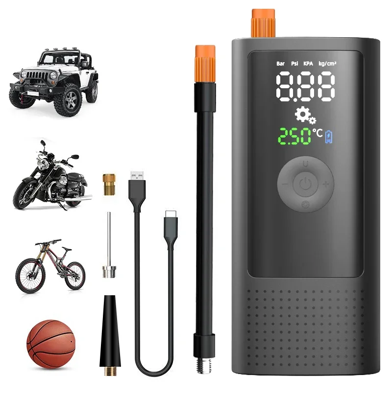 Tire Inflator Portable Air Compressors & Inflators Digital Tire Pressure Gauge 150 PSI Motorcycle Electric Bike and Bicycle Pump
Tire Inflator Portable Air Compressors & Inflators Digital Tire Pressure Gauge 150 PSI Motorcycle Electric Bike and Bicycle Pump