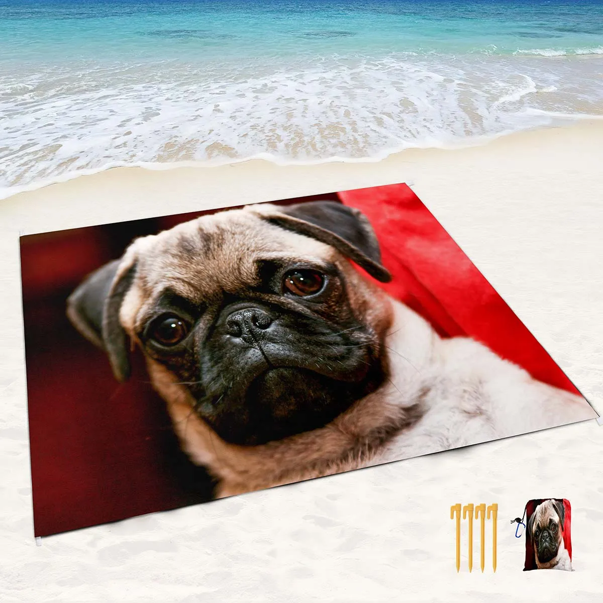 Pug Face Print Sandproof Waterproof Beach Blanket,Portable Quick Drying Picnic Blanket Outdoor Blanket for Travel,Camping,Hiking
Pug Face Print Sandproof Waterproof Beach Blanket,Portable Quick Drying Picnic Blanket Outdoor Blanket for Travel,Camping,Hiking