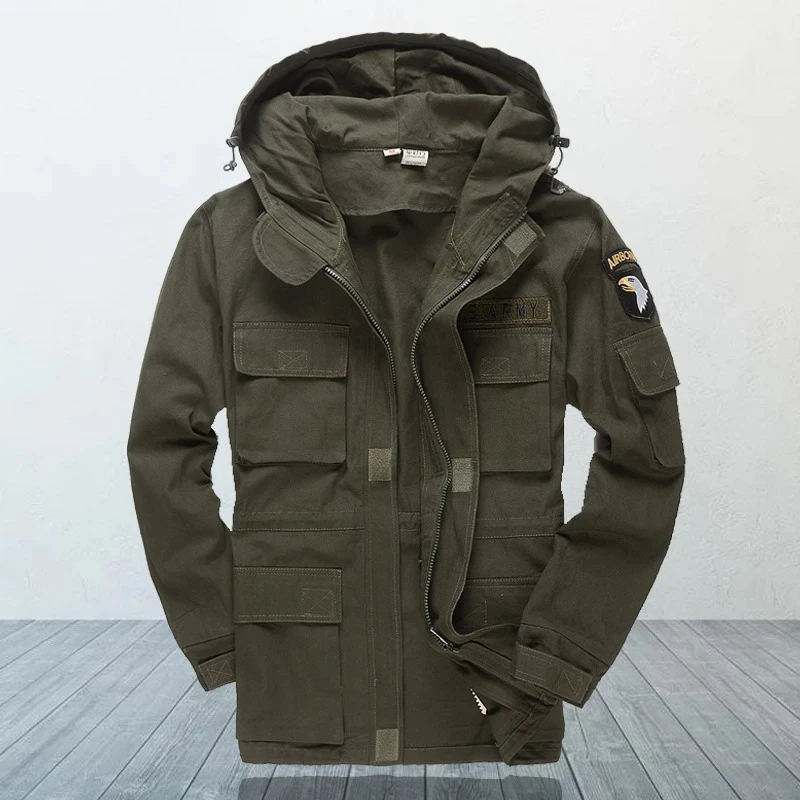Classic M65 Men's Trench Coat Pure Cotton Outerwear Fleece Windbreaker Multi Pocket Tactical Jacket Men Clothing Coats
Classic M65 Men's Trench Coat Pure Cotton Outerwear Fleece Windbreaker Multi Pocket Tactical Jacket Men Clothing Coats