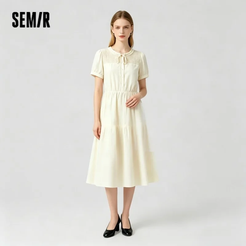 Semir Women Dress Puff Sleeve Lace Crew Neck Textured Midi French Elegant 2026 Summer Romantic Soft Comfy Daily Top
Semir Women Dress Puff Sleeve Lace Crew Neck Textured Midi French Elegant 2026 Summer Romantic Soft Comfy Daily Top