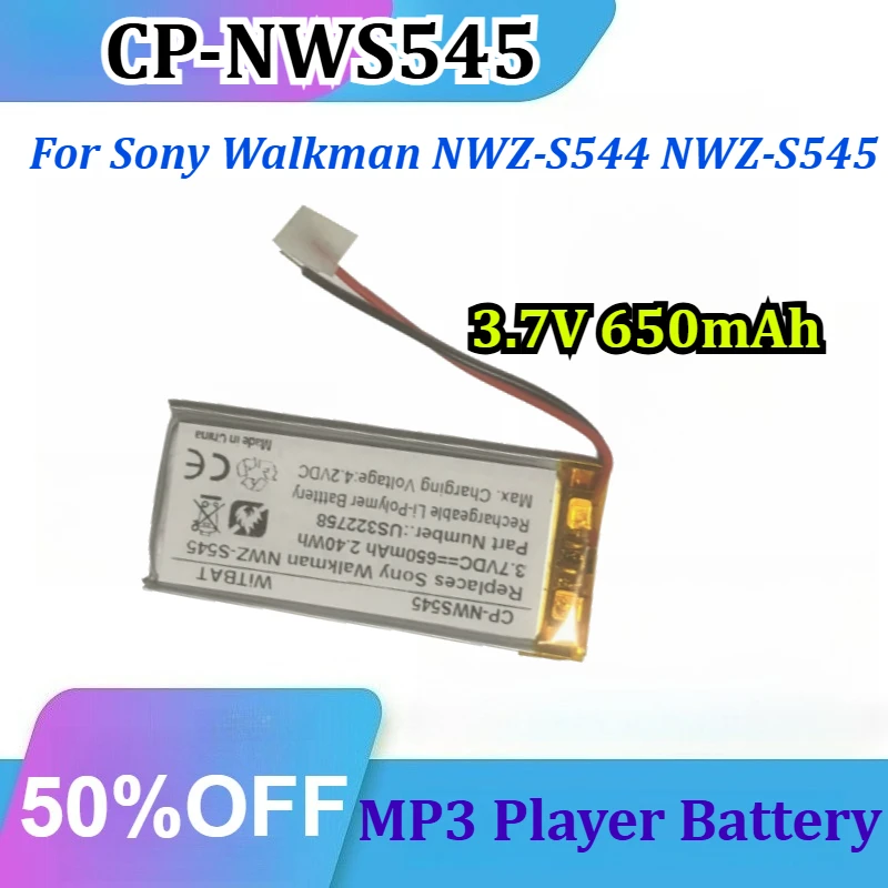 CP-NWS545 for Sony Walkman NWZ-S544 NWZ-S545 3.7V 650mAh Li-Polymer Compatible LIS1426HNPC Rechargeable MP3 Player Battery
CP-NWS545 for Sony Walkman NWZ-S544 NWZ-S545 3.7V 650mAh Li-Polymer Compatible LIS1426HNPC Rechargeable MP3 Player Battery