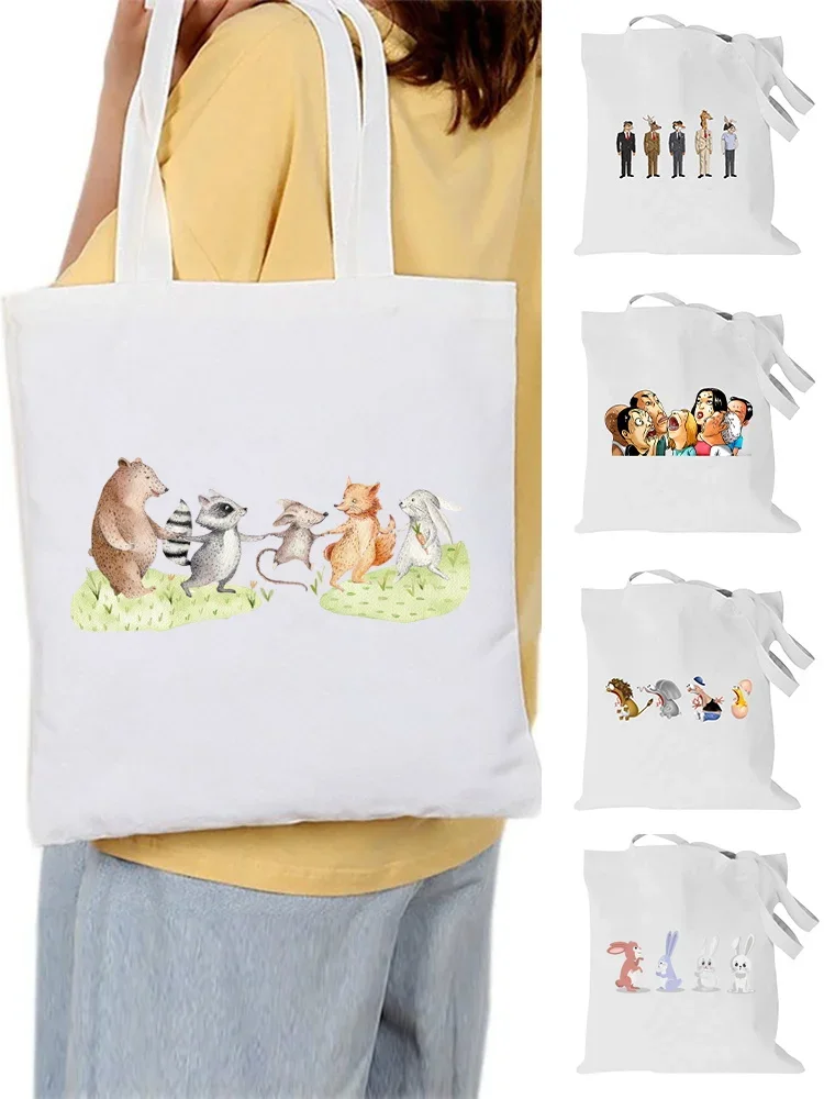 Women Shopping Bag Foldable Cartoon Pattern Canvas Shoulder Bag Eco Handbag Tote Bag Reusable Grocery Shopper Bags
Women Shopping Bag Foldable Cartoon Pattern Canvas Shoulder Bag Eco Handbag Tote Bag Reusable Grocery Shopper Bags
