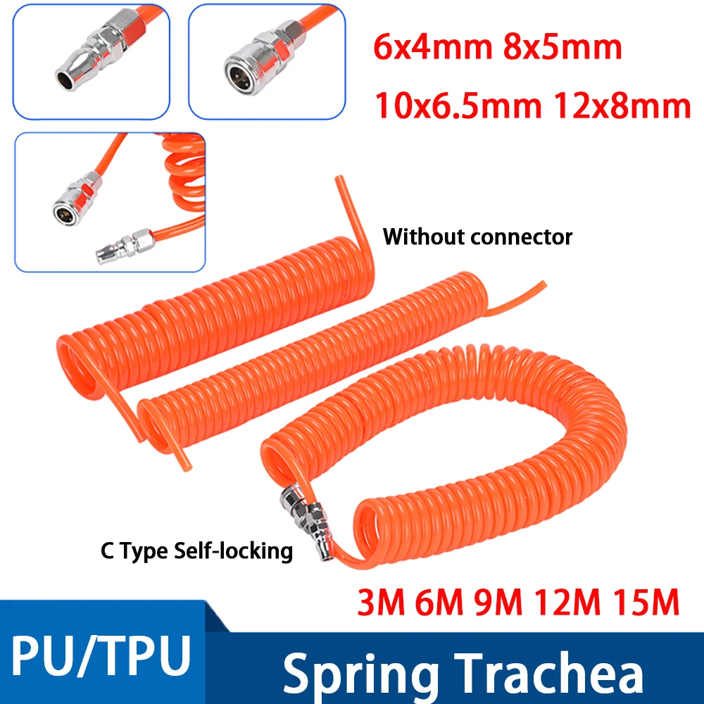 PU Pneumatic Pipe 6mm-12mm Polyurethane Air Compressor Hose Tube With C-Type Fitting Flexible Tool Connector Spring Spiral Pipe
PU Pneumatic Pipe 6mm-12mm Polyurethane Air Compressor Hose Tube With C-Type Fitting Flexible Tool Connector Spring Spiral Pipe