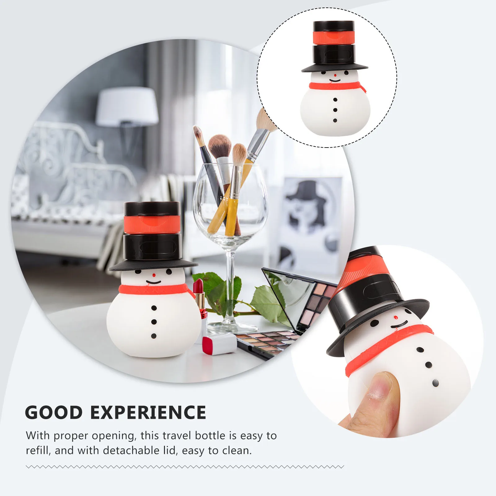 Sub Bottles 100Ml Silicone Snowman Design Refillable Travel Size Toiletry Bottles for Shampoo Lotion Hair Gel Camping
Sub Bottles 100Ml Silicone Snowman Design Refillable Travel Size Toiletry Bottles for Shampoo Lotion Hair Gel Camping
