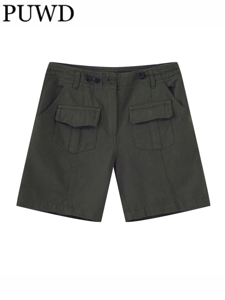 PUWD Women Green Cargo Shorts 2023 Summer Retro Ladies With Pockets High Waist Bottoms Female Solid Color Shorts
PUWD Women Green Cargo Shorts 2023 Summer Retro Ladies With Pockets High Waist Bottoms Female Solid Color Shorts