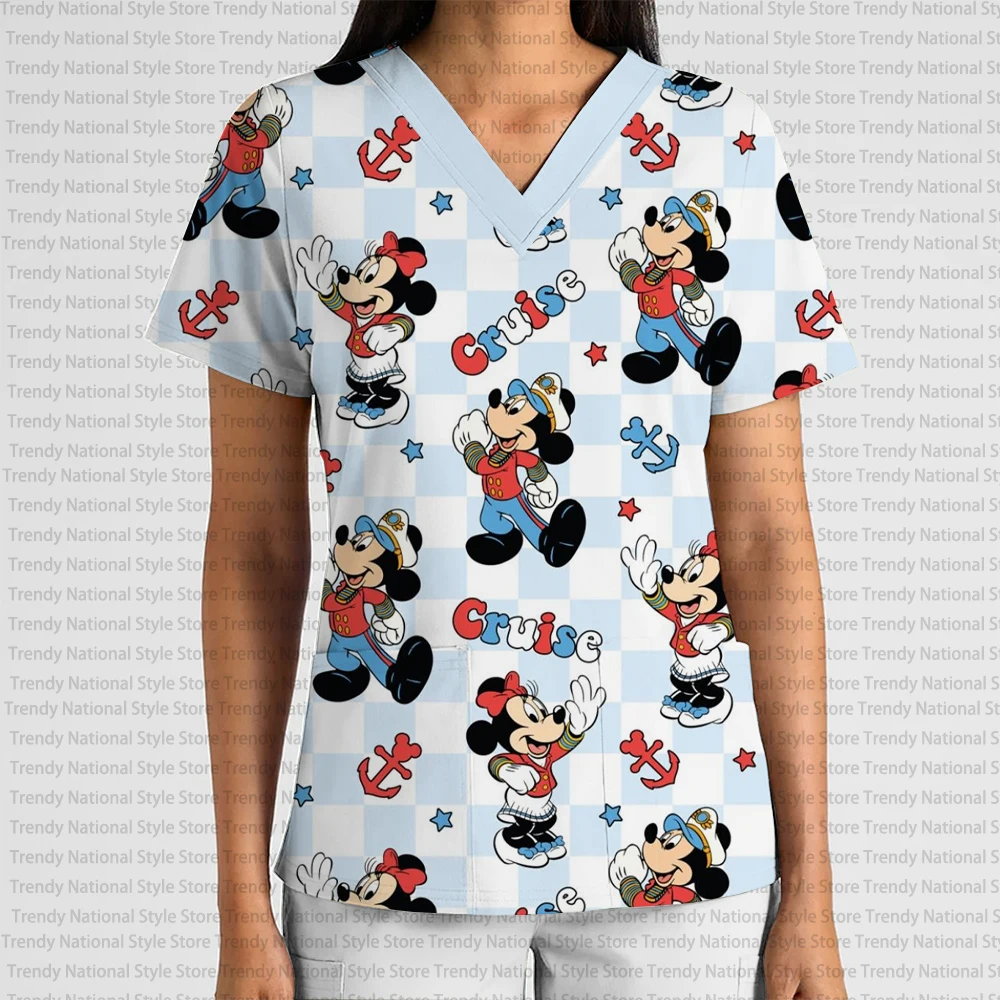 Летняя женская униформа медсестры с принтом Микки Мауса, V-образным вырезом, карманом, матовый топ с короткими рукавами, футболка для зоомагазина и салона груминга
Летняя женская униформа медсестры с принтом Микки Мауса, V-образным вырезом, карманом, матовый топ с короткими рукавами, футболка для зоомагазина и салона груминга