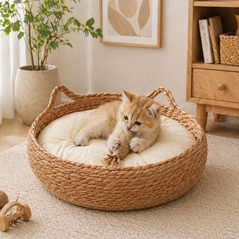Straw Rattan Cat Bed Nest Universal Comfortable Summer Cool Pet Bed Internet Celebrity Pet Products Haustierbett XY40CWC
Straw Rattan Cat Bed Nest Universal Comfortable Summer Cool Pet Bed Internet Celebrity Pet Products Haustierbett XY40CWC