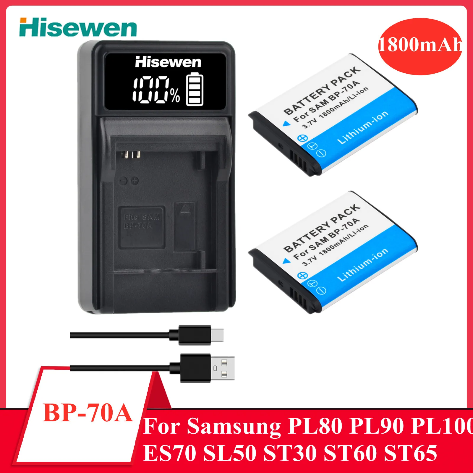 Replacement Camera Battery BP-70A BP70A For SAMSUNG PL80 ES70 PL90 PL100 PL101 PL120 PL170 PL200 PL201 SL50 SL600 ES70 TL105
Replacement Camera Battery BP-70A BP70A For SAMSUNG PL80 ES70 PL90 PL100 PL101 PL120 PL170 PL200 PL201 SL50 SL600 ES70 TL105
