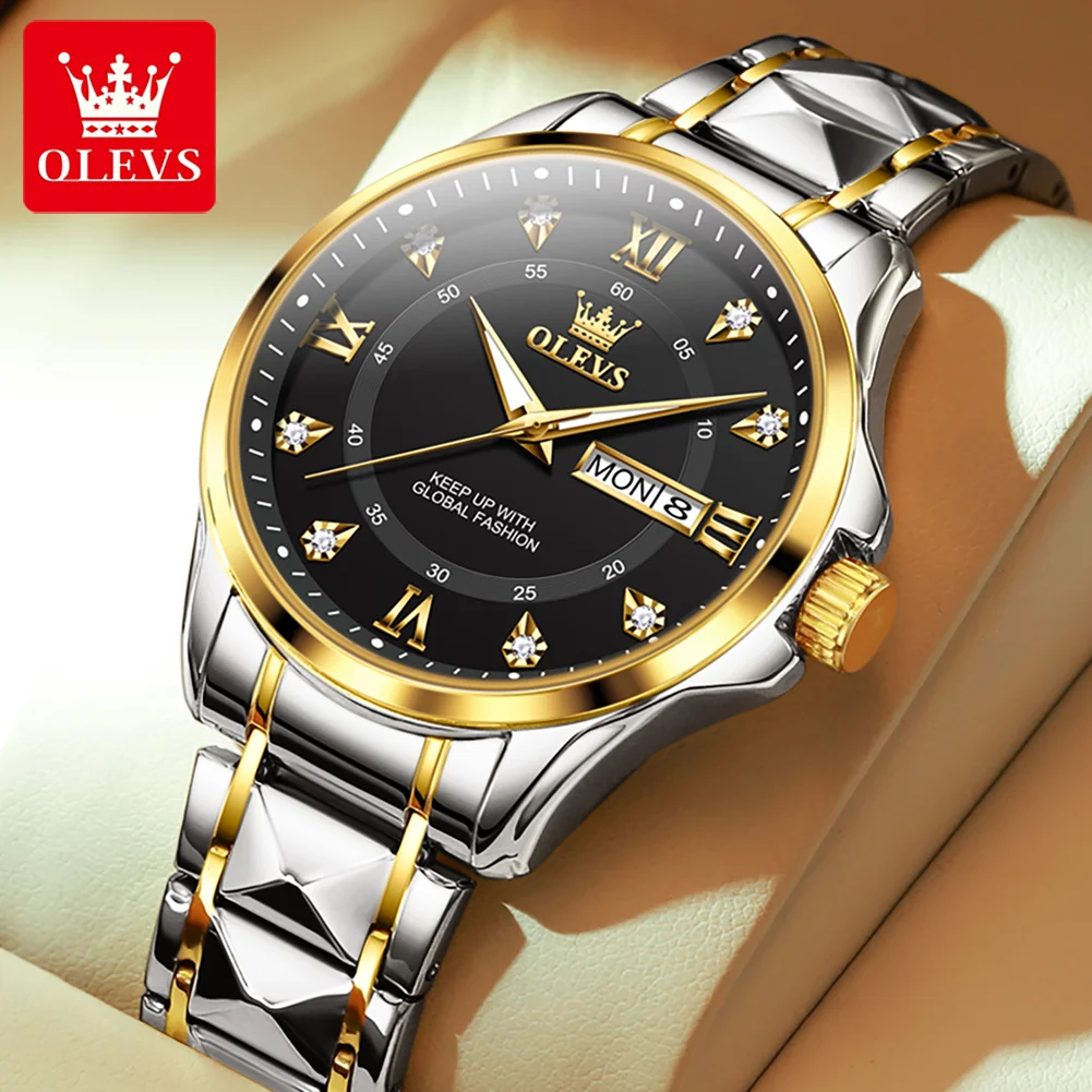 OLEVS 2906 Quartz Wristwatch for Men Dual Calendar Waterproof Stainless Steel Luminous Business Luxury Original Man Watch
OLEVS 2906 Quartz Wristwatch for Men Dual Calendar Waterproof Stainless Steel Luminous Business Luxury Original Man Watch