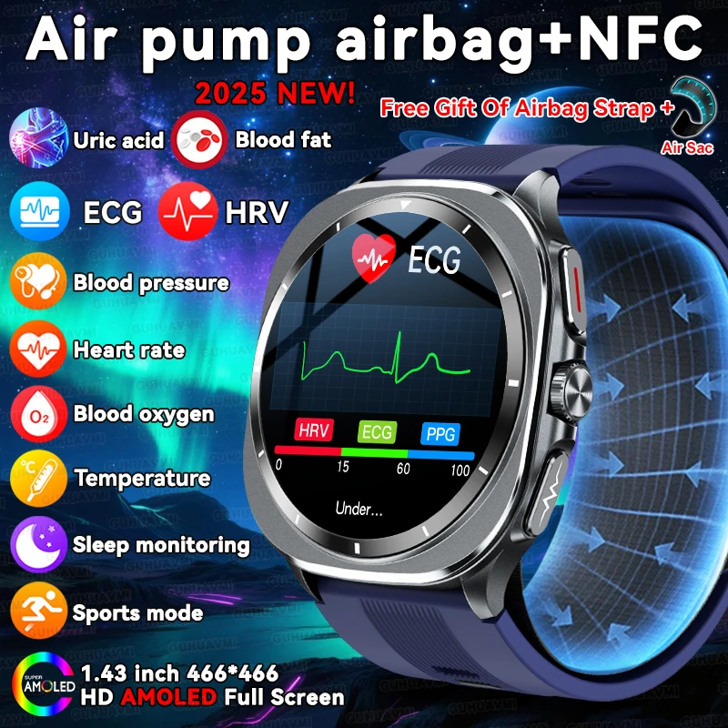 2025 AI Diagnosis Air pump airbag Precise Measurement Blood pressure Watch Uric acid Blood fat Body analysis Health Smart Watchs
2025 AI Diagnosis Air pump airbag Precise Measurement Blood pressure Watch Uric acid Blood fat Body analysis Health Smart Watchs