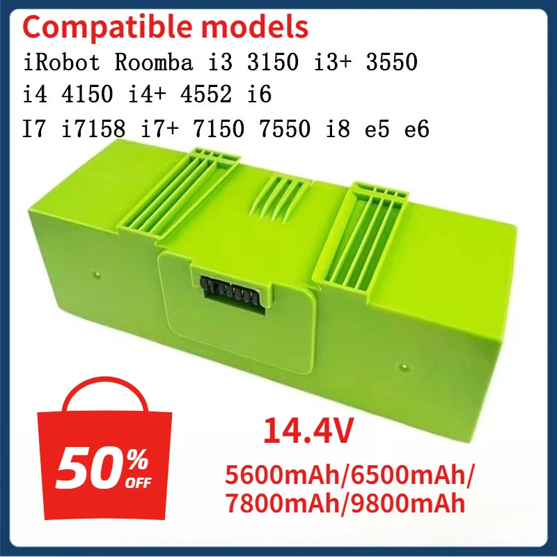 5.6/6.5/7.8/9.8Ah ABL-D1 Robot Vacuum Cleaner Battery Compatible for IRobot Roomba I3 3150 I3+ 3550 I4 4150 I4+ 4552 I7 I8 E5 E6
5.6/6.5/7.8/9.8Ah ABL-D1 Robot Vacuum Cleaner Battery Compatible for IRobot Roomba I3 3150 I3+ 3550 I4 4150 I4+ 4552 I7 I8 E5 E6