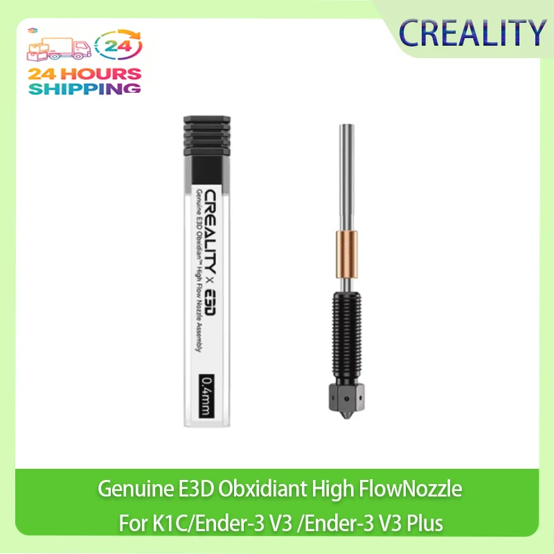 Creality 0.4mm Genuine E3D Obxidian™ High Flow Nozzle Assembly K1C/Ender-3 V3/Ender-3 V3 Plus Nozzle Kit All-metal Integrated
Creality 0.4mm Genuine E3D Obxidian™ High Flow Nozzle Assembly K1C/Ender-3 V3/Ender-3 V3 Plus Nozzle Kit All-metal Integrated