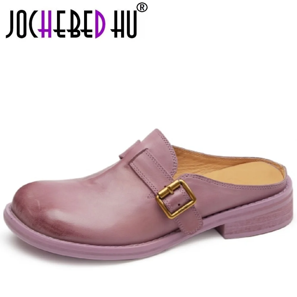 【JOCHEBED HU】Women's Flat Bottom Genuine Leather Surface Sandals Outdoor Wear Slip-On Lazy Head Half Slippers Buckle Sle 34-40
【JOCHEBED HU】Women's Flat Bottom Genuine Leather Surface Sandals Outdoor Wear Slip-On Lazy Head Half Slippers Buckle Sle 34-40