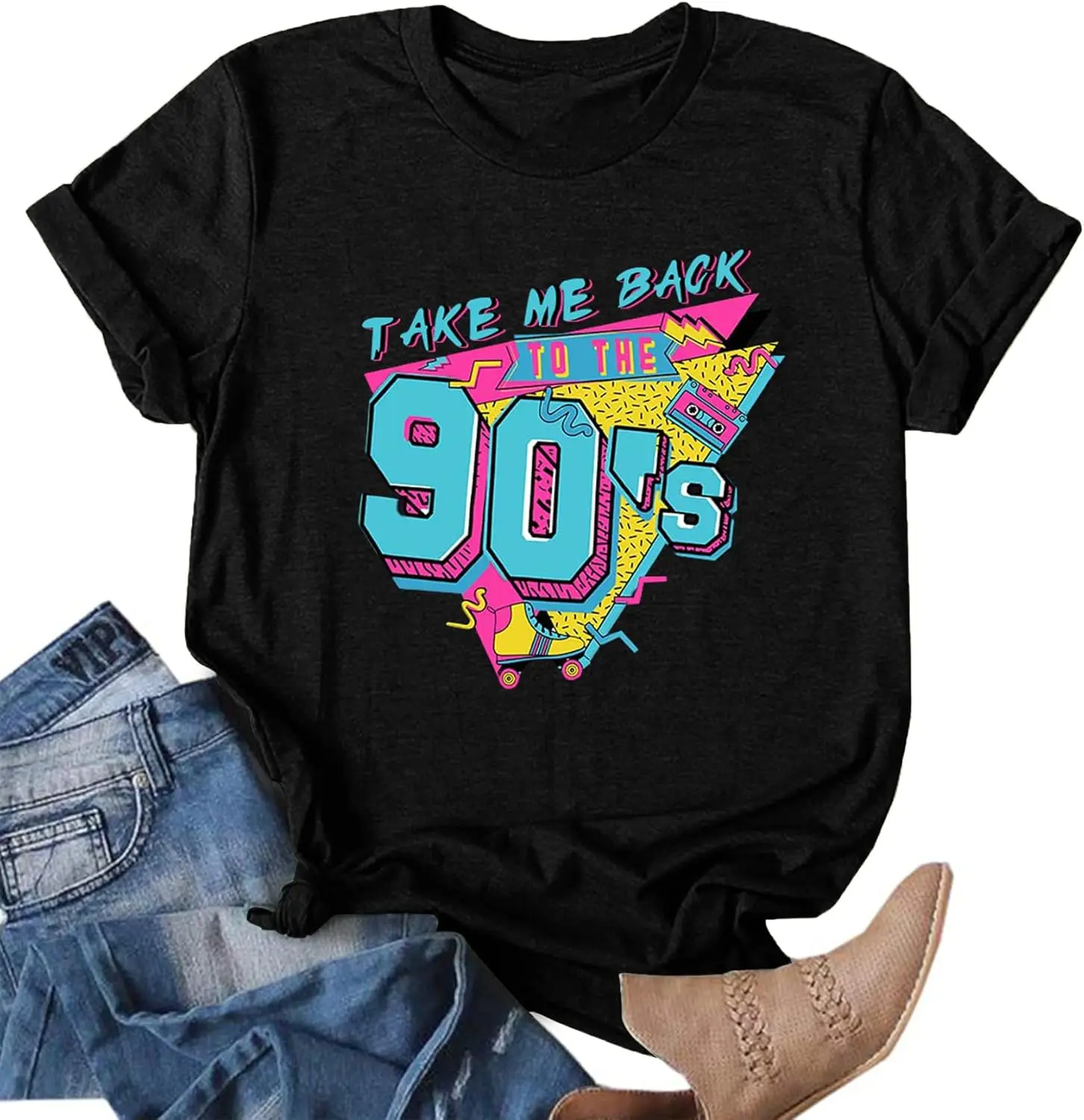 90s Outfit for Women Take Me Back to The 90's Shirt Vintage 80s Music T-Shirt 90s 80s Nostalgia Graphic Tees Tops
90s Outfit for Women Take Me Back to The 90's Shirt Vintage 80s Music T-Shirt 90s 80s Nostalgia Graphic Tees Tops