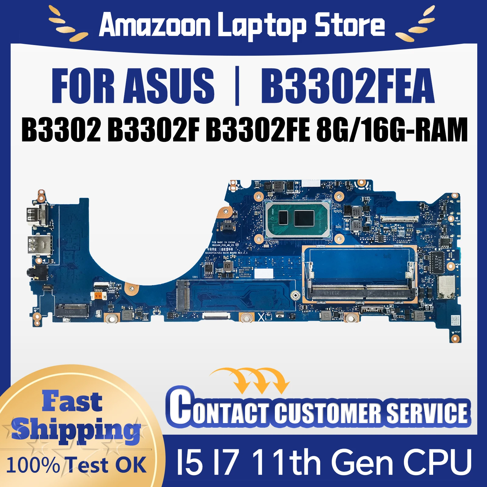 For ASUS ExpertBook B3 Flip B3302 B3302F B3302FE B3302FEB B3302FEC B3302FEAR B3402FEA B3301FEA UM3302FEA Mainboard B3302FEA
For ASUS ExpertBook B3 Flip B3302 B3302F B3302FE B3302FEB B3302FEC B3302FEAR B3402FEA B3301FEA UM3302FEA Mainboard B3302FEA