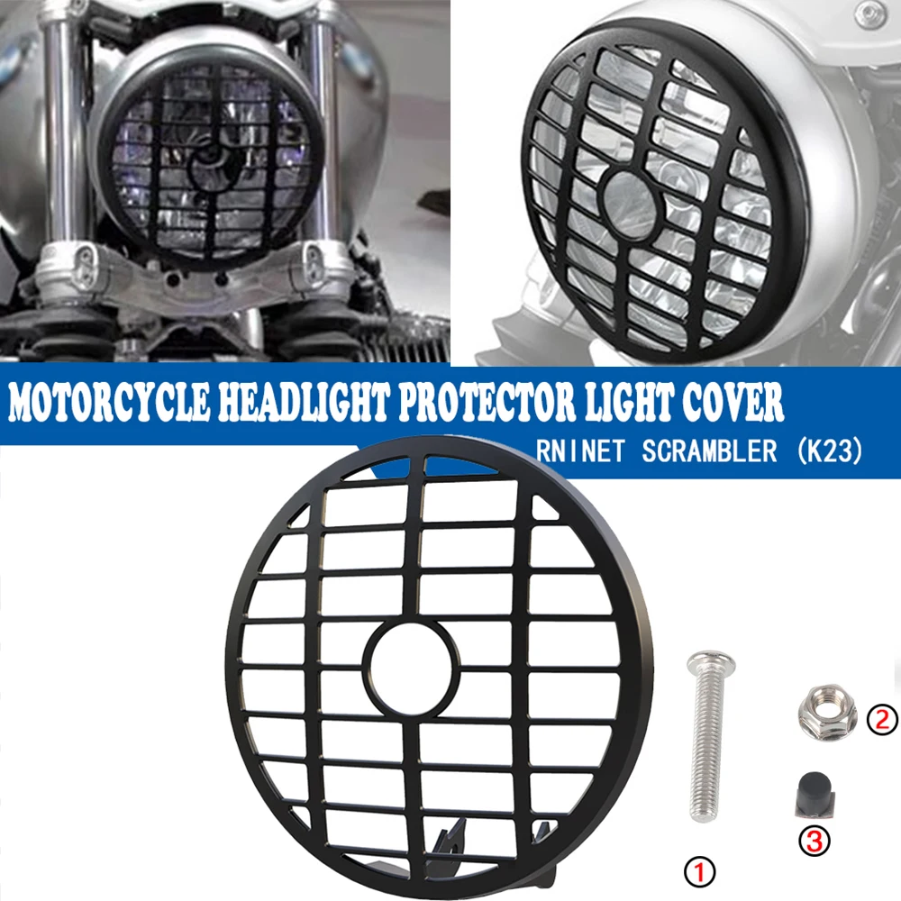 RnineT For BMW RnineT Scrambler (K23) R Nine T Scrambler K23 2023 2022 2021 R9T Headlight Grill Guard Protection Cover Protector
RnineT For BMW RnineT Scrambler (K23) R Nine T Scrambler K23 2023 2022 2021 R9T Headlight Grill Guard Protection Cover Protector